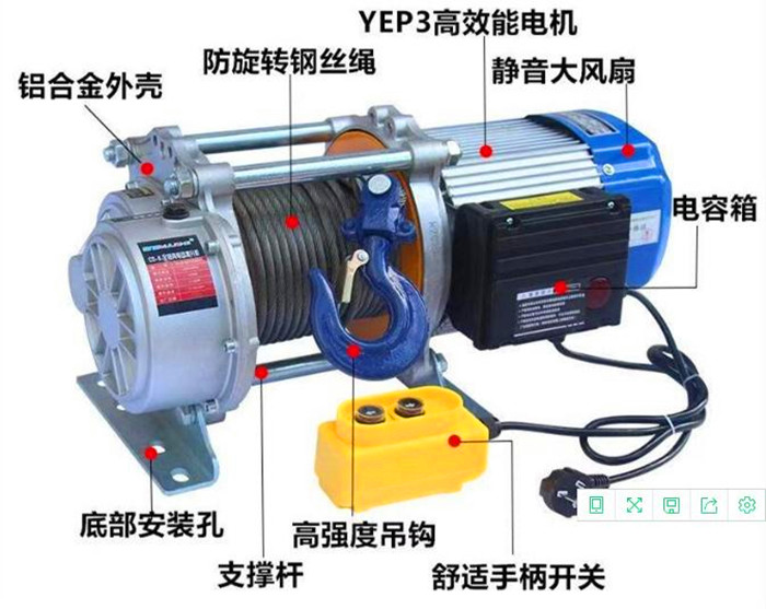 220v微型電動(dòng)提升機結構細節圖